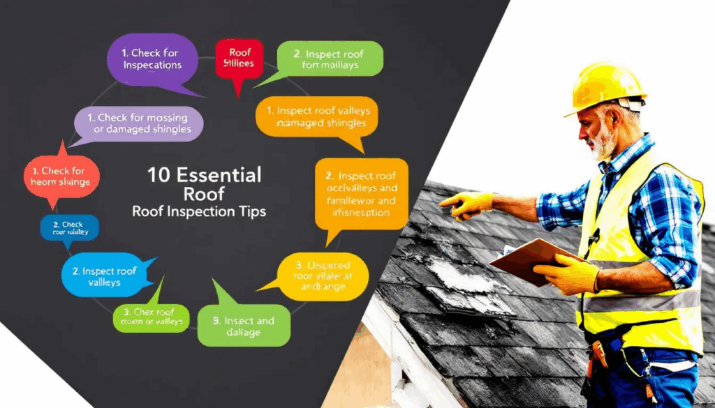A roofer inspecting a roof for damage during a free roof inspection.
